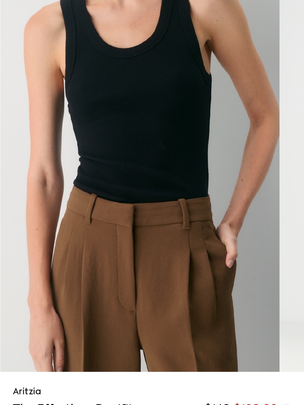 NWT, ARITZIA, The Effortless Pant™ High-Waisted Wide-Leg Pants — Brown, size 4 - Picture 3 of 11